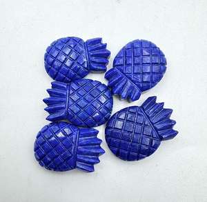 Pierre précieuse de qualité AAA en forme d'ananas bleu naturel, sculptée à la main, avec jeu de couleurs pour la fabrication de bijoux, taille 30 mm - Product Image 4
