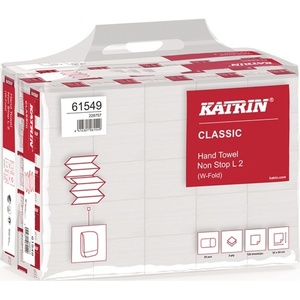 Toallas de Mano Plegadas Blancas de 2 Capas Katrin Classic L2, 240 mm, 3000 por Paquete - Product Image 1