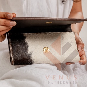 Cartera de cuero de vaca unisex hecha a mano, porta pasaporte de PC con forro de nailon, Cartera de cuero antirrobo única para hombres y mujeres - Product Image 5