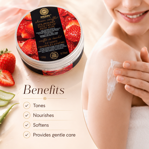 SAULES FABRIKA Crème Douche Soufflée à la Fraise et à l'Aloe 150g – Mousse Hydratante Éclaircissante pour Tous Types de Peau – Douceur et Luxe pour le Bain - Product Image 3