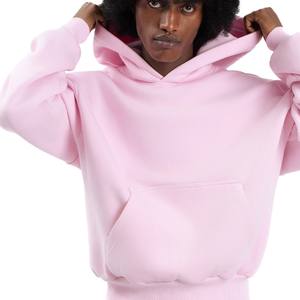 Street Style Winter Pink Pullover Hoodie Transpirable Heavyweight 100% Cotton Fleece Oversized Custom Logo OEM Disponible Pocket - Product Image 2