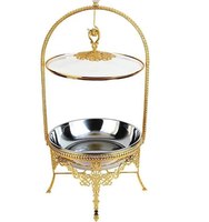 Plats chauffants de luxe en acier inoxydable doré au design moderne, personnalisables, vente en gros, modèle TCA, marque TCA, modèle TCACD63, pour usage en restauration