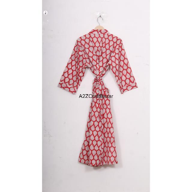 Women's Cotton Block Print Bridesmaid Kimono Robe Elegant Floral Pattern  Summer Nightwear Dressing Gown One Size New Hand Block| Alibaba.com