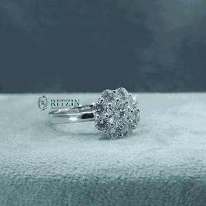 1 Ct Round Cut Moissanite Prong <b>Set</b> Floral Style Trendy 925 Sterling Silver Engagement/Wedding <b>Ring</b> <b>for</b> <b>Women</b>/Her by Ritzin - Product Image 3