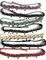 Cheville en macramé fait main en argent sterling avec rubis rouges, apprêts en laiton plaqué or, certifiée IGI – Cadeau tendance pour femme