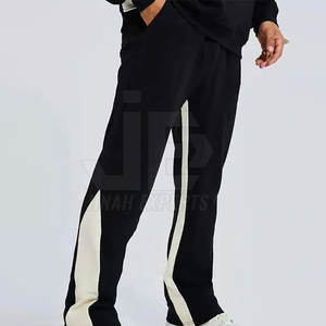 Nouveau Style utilisation en plein air hommes pantalons empilés meilleure qualité couleur unie hommes pantalons droits incurvé rayé vente pantalons de survêtement homme pantalon - Product Image 3