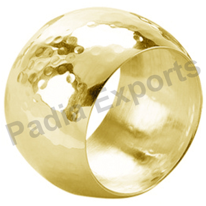 Anneaux de serviette martelés en acier inoxydable et porte-mouchoir-Décoration classique écologique pour la maison et la table - Product Image 1