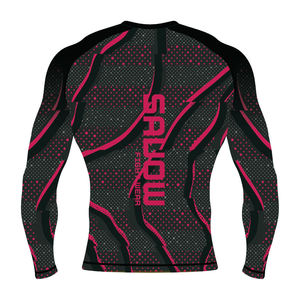 รับผลิตเสื้อรัดกล้ามเนื้อแขนยาวสำหรับผู้ชาย MMA BJJ พร้อมโลโก้ตามสั่ง ขายส่ง ป้องกันแสงแดด UPF แห้งเร็ว เหมาะสำหรับเล่นเซิร์ฟ - Product Image 4