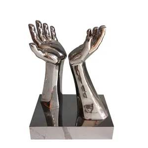 Metal Polished Decorative Stainless Steel Palm Sculpture