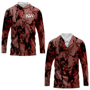 Sudaderas con capucha de pesca de manga larga de secado rápido con diseño sublimado personalizado UPF 50 + ropa de pesca unisex para tallas grandes y grandes - Product Image 1