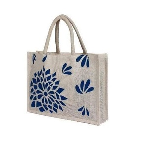 Petits sacs fourre-tout en jute réutilisables de haute qualité Vente en gros Sac fourre-tout en tissu écologique de luxe Sac en jute à impression personnalisée - Product Image 3