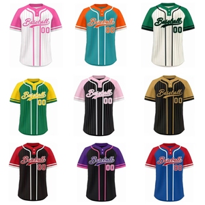 T-shirt à rayures en jersey personnalisé pour jeunes Vêtements de sport uniformes en sergé respirants T-shirts de frappe Vêtements de baseball avec ventage - Product Image 4