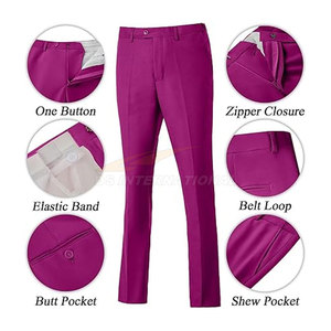 Costume de smoking 3 pièces élégant pour hommes avec double boutonnage et coupe ajustée, tenue formelle avec blazer, gilet et pantalon, matériau de haute qualité - Product Image 6