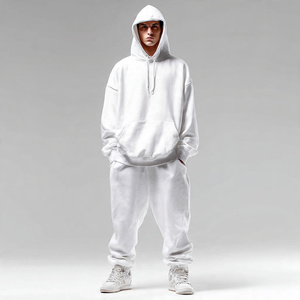 Ensemble de survêtement ample pour homme en molleton de coton et polyester 550 GSM, jogging pour homme, streetwear d'hiver, survêtement à capuche pour homme - Product Image 1