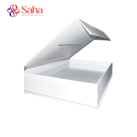 Petite boîte-cadeau magnétique avec logo laminé Boîte d'expédition d'emballage en papier dur blanc en carton écologique
