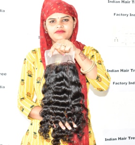 El mejor cierre de extensión de cabello humano indio Virgen sin procesar vendedores rizados cutícula virgen alineada vendedor al por mayor venta directa de la India - Product Image 6
