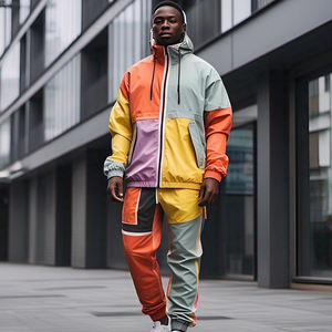 Chándal personalizado de nailon para hombre, conjunto cortavientos para correr, deportivo, con cremallera, Estilo Vintage, estilo callejero, chándales cortavientos - Product Image 1