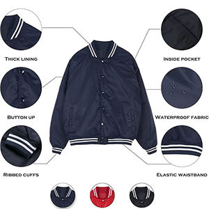Chaqueta bomber personalizada de alta calidad para hombre, venta al por mayor, nuevo estilo de diseño reversible con cuello levantado, Chaqueta con bolsillo para hombre - Product Image 3