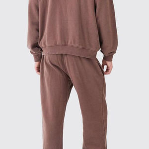 Traje de invierno con cremallera de algodón 100% y logotipo personalizado para adultos, chándal transpirable para correr, conjunto de chándal de dos piezas hecho a medida para hombre - Product Image 3