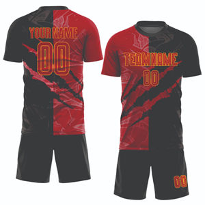 Ensembles d'uniformes de football pour hommes, coupe ajustée, respirants, séchage rapide, design rétro, 100% polyester, impression numérique - Product Image 2