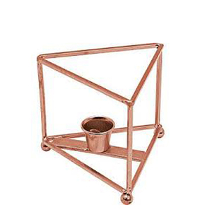 Copper Plated Diamond Shape <b>Tea</b> <b>Light</b> Votive <b>Candle</b> Holder - Product Image 3