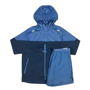 OEM <strong>Custom</strong> Unisex Clothing Short and Jacket Jogger Set Two Piece Zipper Track <strong>Suit</strong> Polyester Windbreaker Tracksuit Short Set