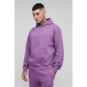 Mens Dark Grey Full-<b>Zip</b> <b>Hooded</b> Sweatshirt and Matching Jogger Pants Tracksuit ODM Trackstar OEM Private Label - Product Image 5