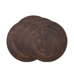 Assiettes de chargeur classiques en bois d'acacia rondes et produit personnalisé de taille Offre Spéciale - Product Image 1