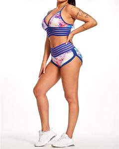 Ensemble de sport deux pièces, soutien-gorge de sport croisé et Short de jogging, Short de cycliste, vêtements de Yoga, vente en gros - Product Image 4