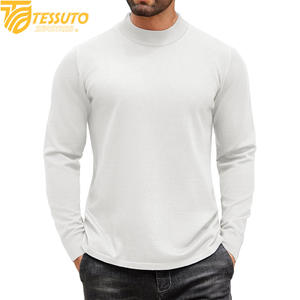 Pulls en tricot brodés pour hommes ODM 100% coton Couleur unie Motif entièrement respirant Séchage rapide Coupe-vent Haut d'hiver Confort - Product Image 5