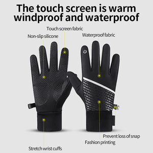 Gants de cyclisme personnalisés antidérapants et chauds avec doublure en polaire de paume en silicone imperméable à écran tactile Gants de vtt pour l'hiver - Product Image 2