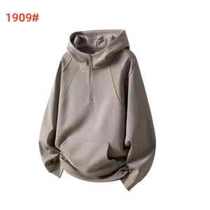 Pull à capuche zippé à motif solide personnalisable pour hommes Sweat-shirts grande taille avec poche kangourou à capuche - Product Image 4