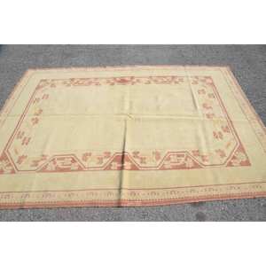 Classic Vintage Turkish Rug 5.7 X 8.5ft Handmade <b>Wool</b> Patchwork Design Rectangle Style Tabriz Latex Bedside Rug Yellow <b>Brown</b> - Product Image 3
