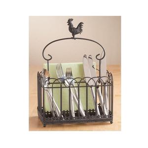 Industrial Design French Wire Utensil Cutlery Holder Manufacturer Flatware White <b>Wooden</b> Base Home & Garden at Reasonable Prices - Product Image 3