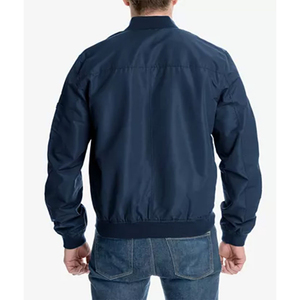 Blouson Bomber Homme Coupe Droite Brodé en Toile Respirante avec Fermeture Éclair et Capuche Intégrée Coupe-Vent Style Vintage pour l'Automne Streetwear - Product Image 2