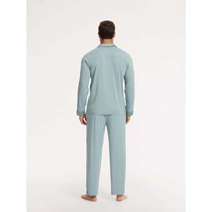   Conjunto de Pijama Premium para Hombre de Bambú con Ribete de Satén, Ropa Cómoda para el Hogar, Talla XL, Logotipo Personalizado, Tejido de Seda y Algodón con Estampado - Product Image 5