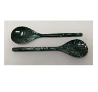 Ensemble de cuillères à salade modernes en résine imprimée de 11 pouces, écologiques, compatibles lave-vaisselle, couleur personnalisée, emballage personnalisé, pour la maison