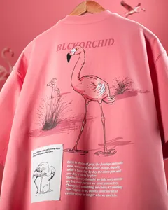 Personalizado 100% algodón francés Terry hombres Oversize Boxy camisetas DTG impresión 300 GSM peso pesado Raw Hem para hombres - Product Image 5