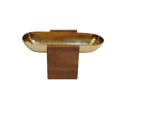 Plato de servir con Base de acabado Natural de Metal chapado en oro nuevo, bandeja de servicio de alta calidad, plato elegante para Hotel en casa - Product Image 6