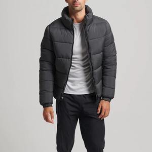 <b>Top</b> Trendy Oversize Puffer <b>Men's</b> Jacket Custom Black Color 100% Polyester Fabric Plain Dyed Padded Zip Up Outdoor Jacket - Product Image 1