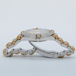 นาฬิกาข้อมือแฟชั่นหรูหราดีไซน์เนอร์สุดพิเศษสไตล์ฮิปฮอป รุ่นใหม่ล่าสุด ประดับเพชรโมอิสซาไนต์ ตัวเรือนและหน้าปัดสแตนเลสสตีล สำหรับทั้งชายและหญิง - Product Image 2