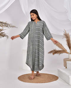 ชุดเดรสยาวสไตล์โบโฮสำหรับผู้หญิง,ชุดเดรสผ้าฝ้ายสไตล์โบโฮโบราณกระโปรงยาวแบบดั้งเดิมชุดเดรสย้อมสีฟ้าเนื้อผ้าหนาสำหรับฤดูร้อน - Product Image 3