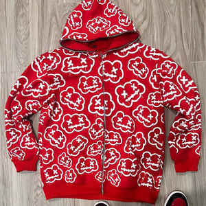 OEM Custom DTG Print All Full Zip Up Hoodie Hiver Surdimensionné 500GSM Heavy Weight French Terry Hoodie - Product Image 6