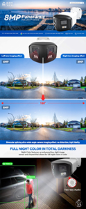 Panorámica 8MP Lente dual 180 grados Visión amplia AI Detección de cuerpo humano Visión de color inteligente Cámara POE para exteriores Audio bidireccional - Product Image 5