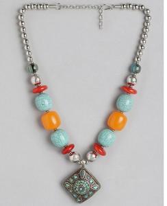 <b>New</b> Trendy Eco-Friendly Women'<b>s</b> Resin Wood Beads Necklace Customizable Colors Polished Finish for Weddings <b>Parties</b> Summer - Product Image 1