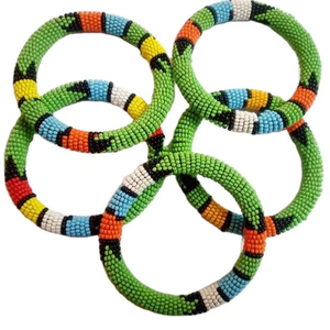 Pulsera bordada con cuentas multicolor hecha a mano, artesanía MD elegante de calidad perfecta para ocasiones de fiesta - Product Image 2