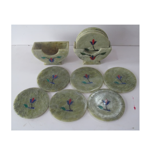 จานรองแก้วหินหินอ่อนพรีเมี่ยมทำด้วยมืออุปกรณ์เสริมโต๊ะกาแฟรับประทานอาหารสุดหรูทนทานแก้วทันสมัยคลาสสิกขนาด5มม. - Product Image 3