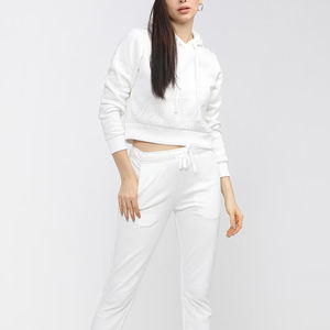 Sudadera con capucha frontal ecológica de algodón 100% de peso pesado para mujer de Color liso a la moda para ropa informal de invierno - Product Image 2