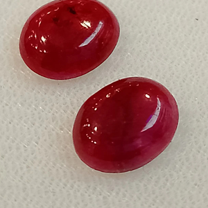 อัญมณีธรรมชาติขัดเรียบสำหรับทำต่างหูหรือทำเครื่องประดับอัญมณีทรงรีทับทิมสีแดง - Product Image 3