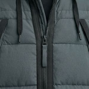 Veste parka pour homme, longueur longue, fermeture éclair diagonale, capuche élégante, manteaux chauds, multi-poches, vêtements d'extérieur thermiques coupe-vent épais pour l'hiver - Product Image 4